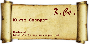 Kurtz Csongor névjegykártya